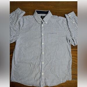 Calvin Klein Mens Large Blue Checkered Long Sleeve Button Down Shirt